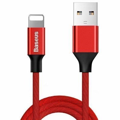 Baseus Yiven 1,8m Textilgeflecht Lightning Kabel USB auf Lightning Rot