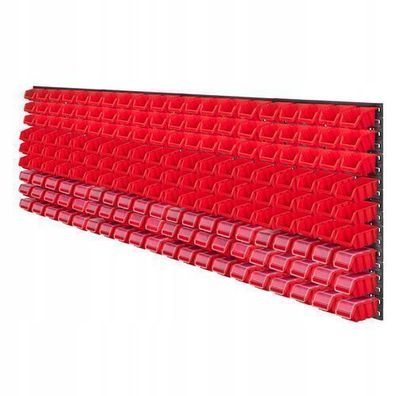 KADAX Werkstattwandregal, Wandplatten, 232 x 78 cm, Rot, 180 tlg