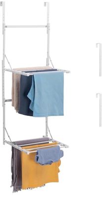 Navaris 2-stufiger faltbarer Tür-Kleiderständer, Wäscheständer, 124x41 x44cm