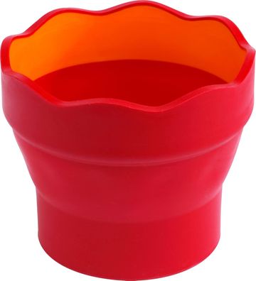 FABER-CASTELL 181517 - Wasserbecher CLIC & GO, faltbar, rot