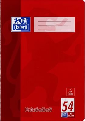 Oxford 100050337 Vokabelheft LIN54 - A4, 40 Blatt, liniert