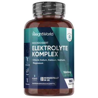 WeightWorld Elektrolyte Tabletten -180 vegane Tabletten-Electrolyte Tablets Komplex