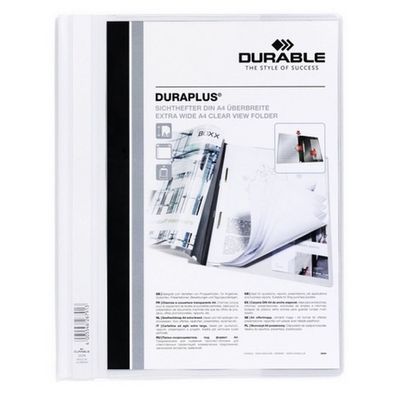25 Durable Präsentationshefter Duraplus weiß DIN A4 überbreit