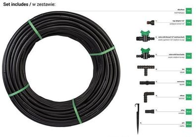 Bewässerungsset 100m Set mit mechanischem Tropfbewässerung 16mm Garten Beete Kulturen