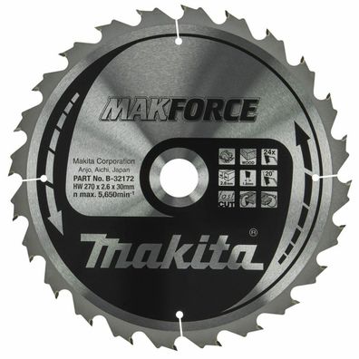 makita B-32172 Makforce Kreissägeblatt 270 mm, 24 Zähne