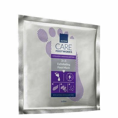 AVON foot works Exfolierende Fußmaske mit Vitamin E & Sheabutter