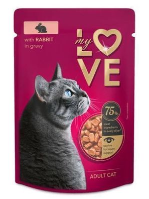 MY LOVE Katzenfutter im Beutel 85 g Kaninchen in Soße