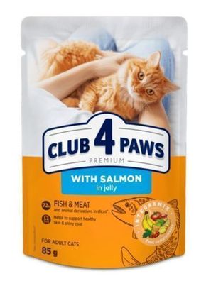 CLUB 4 PAWS KATZE Beutel 85 g Lachs in Gelee