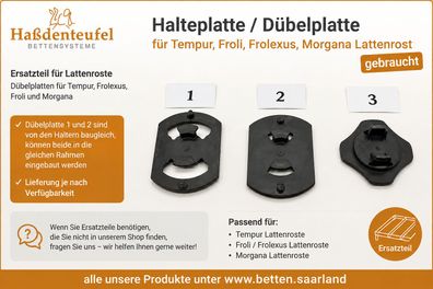 Halteplatte Dübelpaltte Tempur Froli Frolexus Morgana Lattenrost gebraucht
