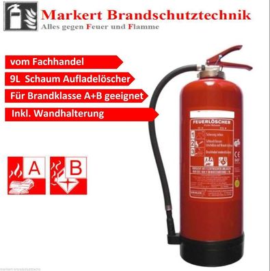 9 Liter Schaum Auflade Feuerlöscher 43A =12LE---vom Fachhandel---