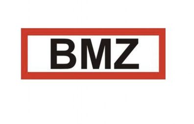 Schild Aufkleber BMZ Brandmeldezentrale selbstklebende Folie nach DIN 14406