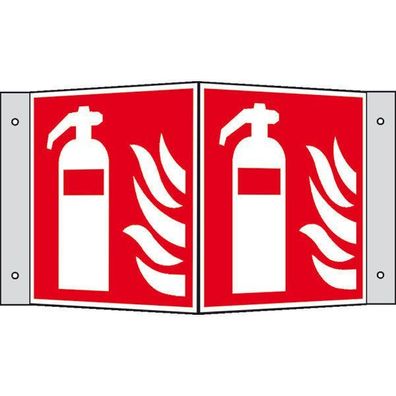 Feuerlöscher Schild Brandschutzzeichen 20x20cm nachleuchtend Winkelschild F001