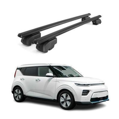 Dachträger Grundträger für Kia Soul EV 2020-2023 Aluminium Schwarz ABE 2x
