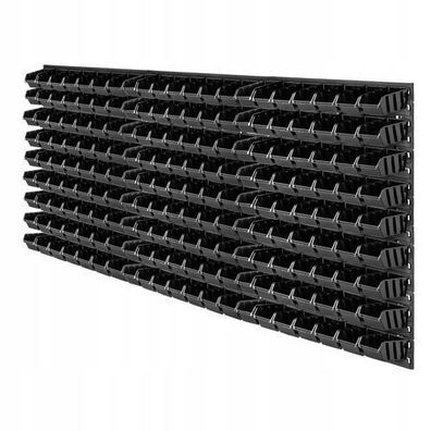 KADAX Werkstattwandregal, Wandplatten, 174 x 78 cm, Schwarz, 189 tlg