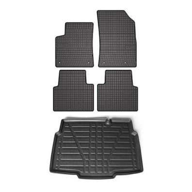 Fußmatten & Kofferraumwanne Set für Opel Crossland 2017-2025 Gummi 5x