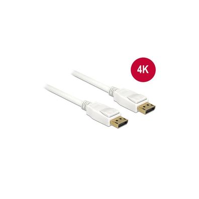 DELOCK Displayport Kabel DP -> DP St/St 2.00m weiß 4K