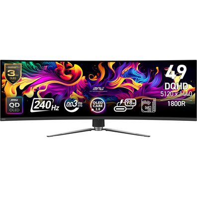 MSI MPG 491CQPXDE QD-OLED - OLED-Monitor - Gaming - gebogen - 124.5 cm (49") - 5120 x
