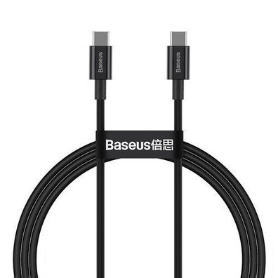 Baseus USB-C Schnellladekabel 100W, 5A, 480Mb/s, 1m - Schwarz