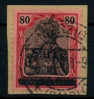 Saargebiet Germania Nr 16III gestempelt Briefstück gepr. X7882FE