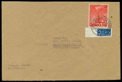 BERLIN 1952 Nr 90 BRIEF EF X78D576