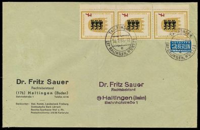 BRD 1955 Nr 212 BRIEF MEF X794CBE