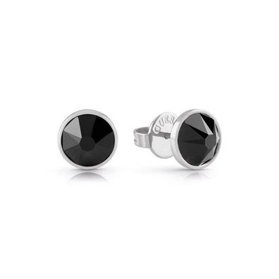 Men´s steel earrings with black crystals Frontiers