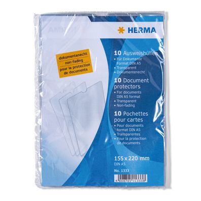 HERMA 1333 Ausweishülle transparent, 10 Stück, Ausweishalter zum Schutz für Dokumente