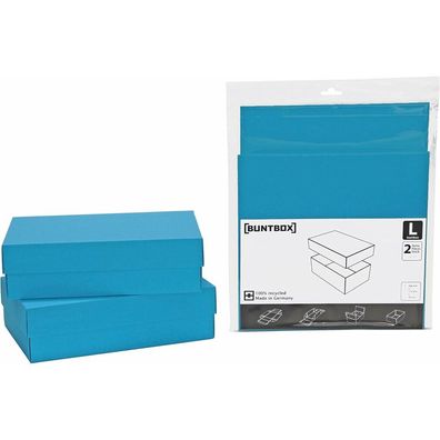 2 Buntbox L Geschenkboxen 3,6 l blau 26,6 x 17,2 x 7,8 cm