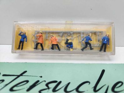 Preiser H0 4201 Figuren-Set "Feuerwehrmänner" / 6 Figurinen / OVP