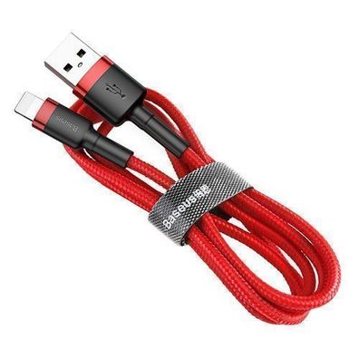 Baseus Cafule Premium USB-A auf Lightning Ladekabel 2.4A, QC 3.0, 1m - Rot