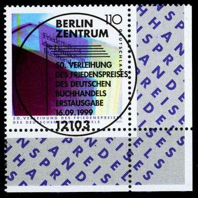 BRD 1999 Nr 2075 ZENTR-ESST ECKE-URE X2CBBFA