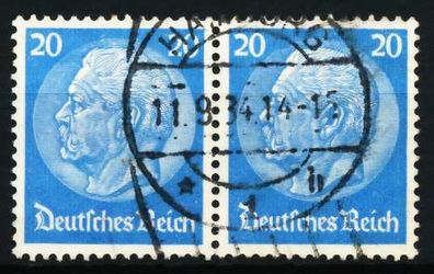3. REICH 1933 Nr 521 zentrisch gestempelt WAAGR PAAR X5D25B6