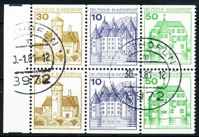BRD BUND Zusammendruck Nr W67I+W68I zentrisch gestempelt 6er X5F369E