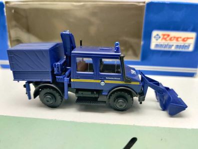 Roco Miniatur Modell H0 1498 Mercedes Unimog U1700L Bergräumgerät "THW" / 1:87 / OV