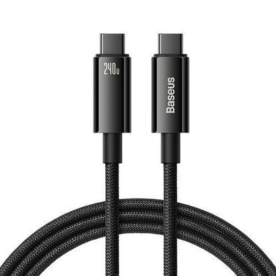 Baseus Hochleistungs-USB-C-Kabel 240W, 480Mb/s, 2m, Schwarz-Grau