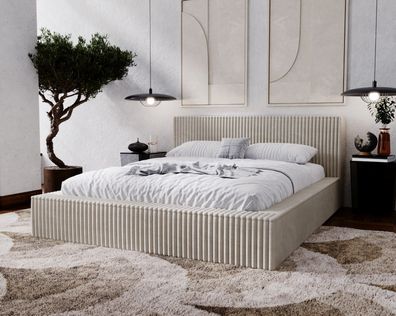 Polsterbett OSTIA 120 - 200 cm Bett mit Bettkasten & Lattenrost Doppelbett, Stauraum