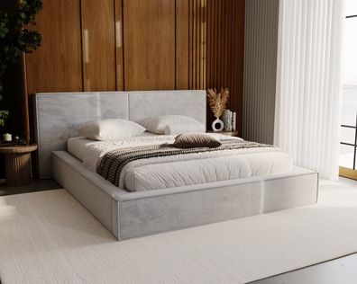 Polsterbett LEIDA 120 - 200 cm Bett mit Bettkasten & Lattenrost Doppelbett, Stauraum