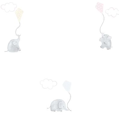 Casadeco My Little World Elefanten Tapete braun grau rosa