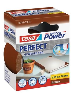 tesa extra Power Perfect Gewebeband braun 2,75m x 38mm
