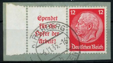 D-REICH Zusammendruck Nr W61 gestempelt WAAGR PAAR Briefstück X7A17C6