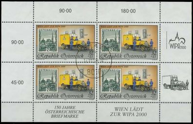 Österreich BLOCK Kleinbogen Nr 2270I zentrisch gestempelt KL X239E72