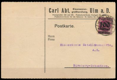 Deutsches REICH 1923 INFLA Nr 289a BRIEF EF ATT X2BF8EA