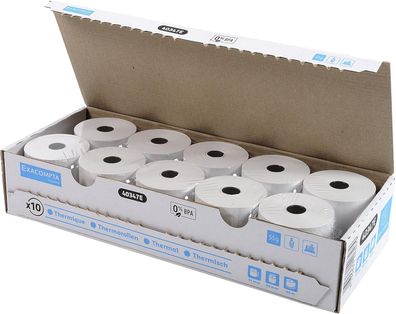 Exacompta 40347E 10er Pack Thermopapierrollen 1-lagig Breite: 57mm, Länge: 24m, Durch