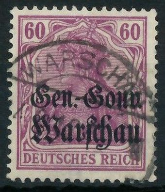 BES. 1WK D-POST IN POLEN Nr 16b gestempelt gepr. X4436B2