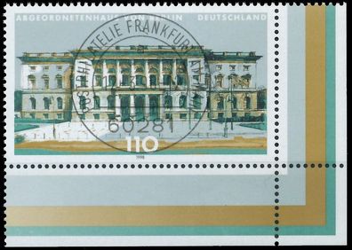 BRD BUND 1998 Nr 1976 zentrisch gestempelt ECKE-URE X557DD2