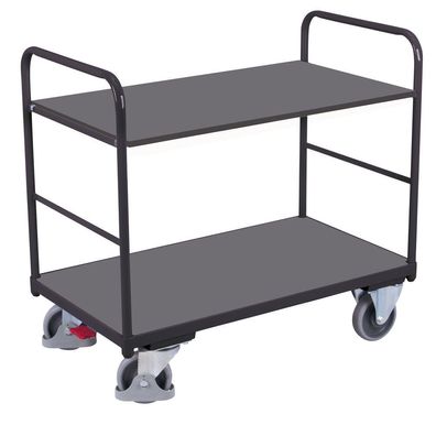 VARIOfit Etagenwagen, niedrig mit 2 Ladeflaechen 1000x600mm Anthrazitgrau RAL 7016