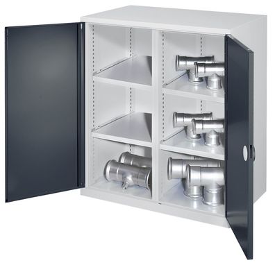 Kappes Schwerlast-Beistellschraenke mit Mitteltrennwand 1110x1000x600mm Doppelwandtu