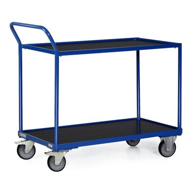 Bako Logistiksysteme Tischwagen F300 mit Bordkante 2 Ladeflaechen und schraeg abgewi