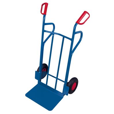 VARIOfit Stahlrohrkarren 250kg Tragkraft mit Standbuegeln, grose Schaufel Luftbereif