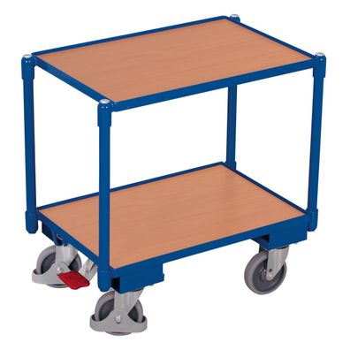 VARIOfit Euro-System-Roller mit 10mm Rand, EasySTOP und 2 Ladeflaechen 605x410mm RAL